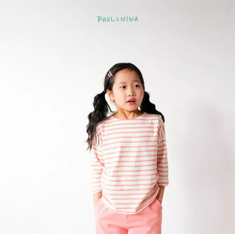 Paul & Nina - Korean Children Fashion - #designkidswear - Spring Pretty Stripes Tee - 2