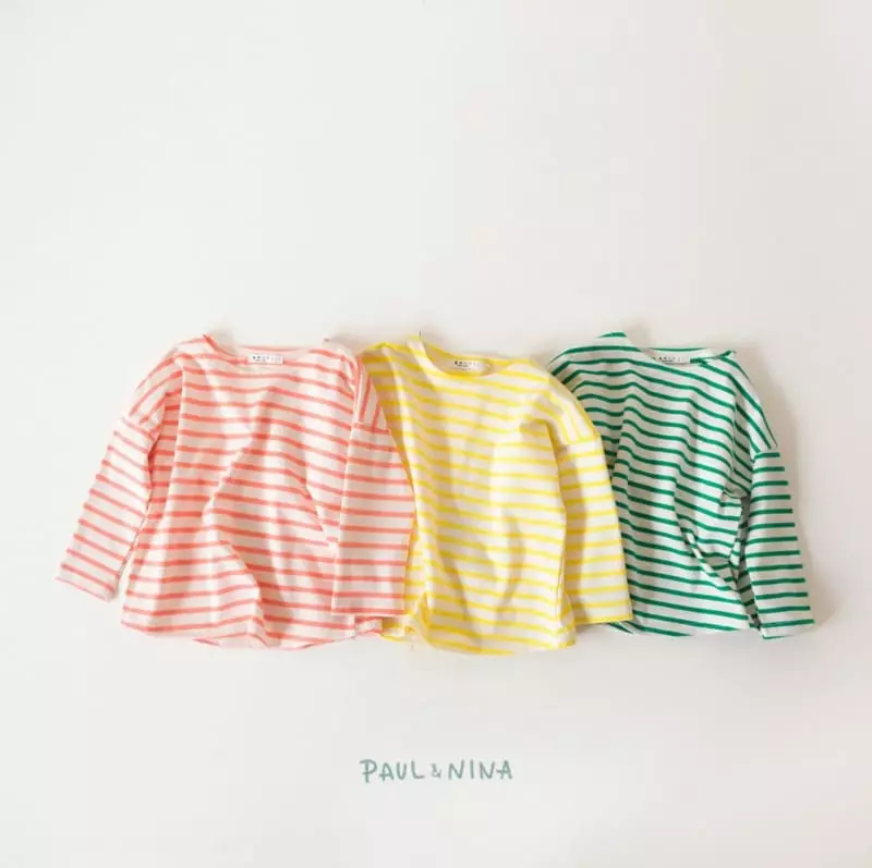 Paul & Nina - Korean Children Fashion - #kidsstore - Spring Pretty Stripes Tee - 6
