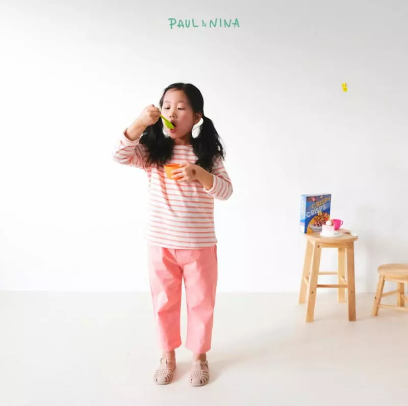 Paul & Nina - Korean Children Fashion - #prettylittlegirls - Spring Pretty Stripes Tee - 12