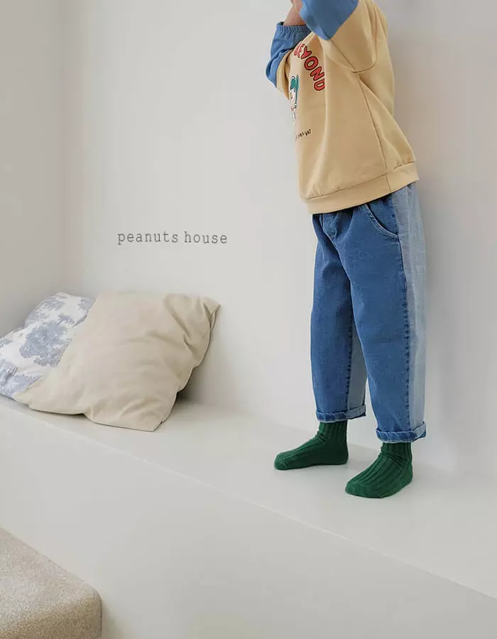 Peanuts - Korean Children Fashion - #designkidswear - Half Half Jeans - 10