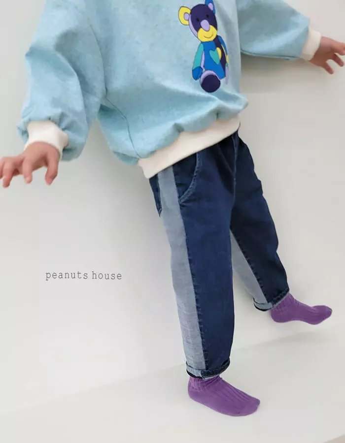 Peanuts - Korean Children Fashion - #kidzfashiontrend - Half Half Jeans