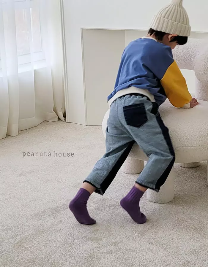 Peanuts - Korean Children Fashion - #littlefashionista - Half Half Jeans - 3