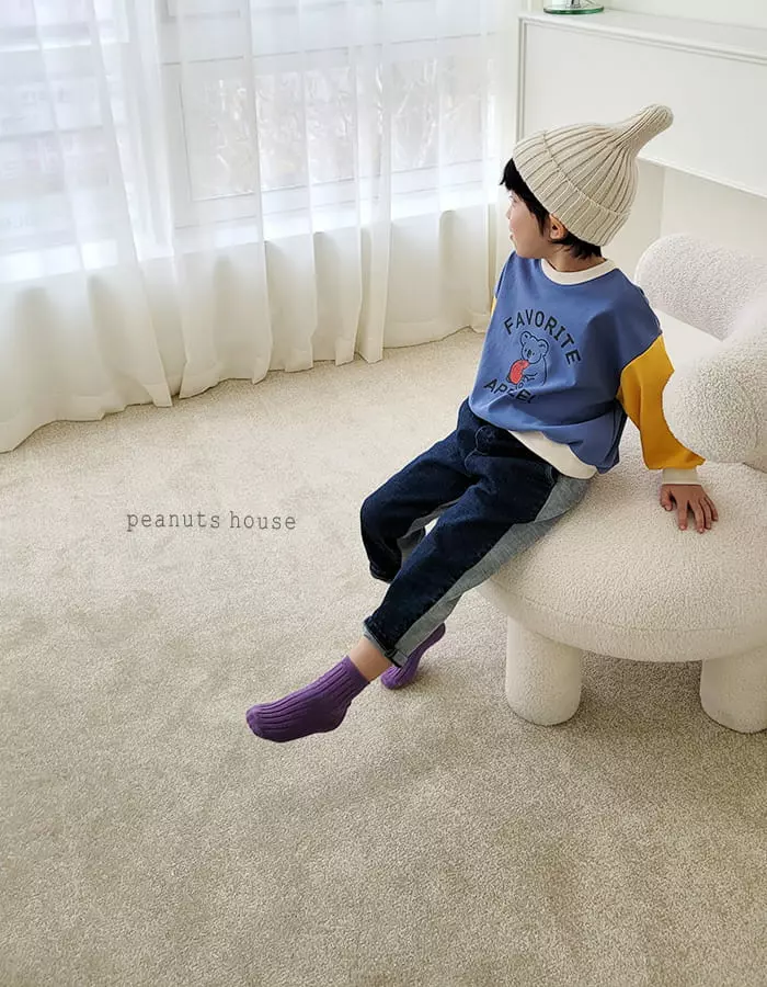 Peanuts - Korean Children Fashion - #littlefashionista - Half Half Jeans - 4