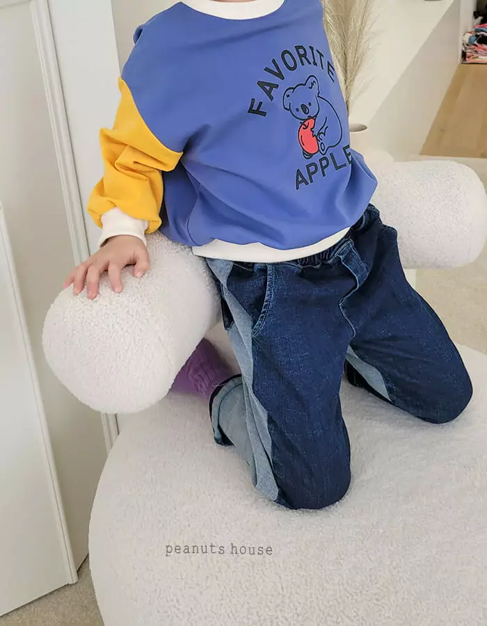 Peanuts - Korean Children Fashion - #minifashionista - Half Half Jeans - 5