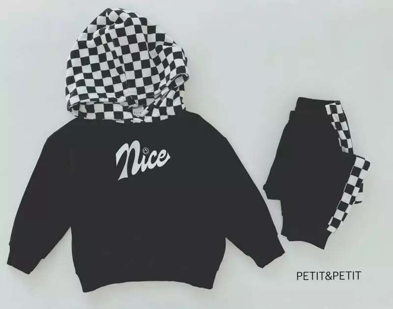 Petit & Petit - Korean Children Fashion - #Kfashion4kids - Check Hoody Top Bottom Set - 11