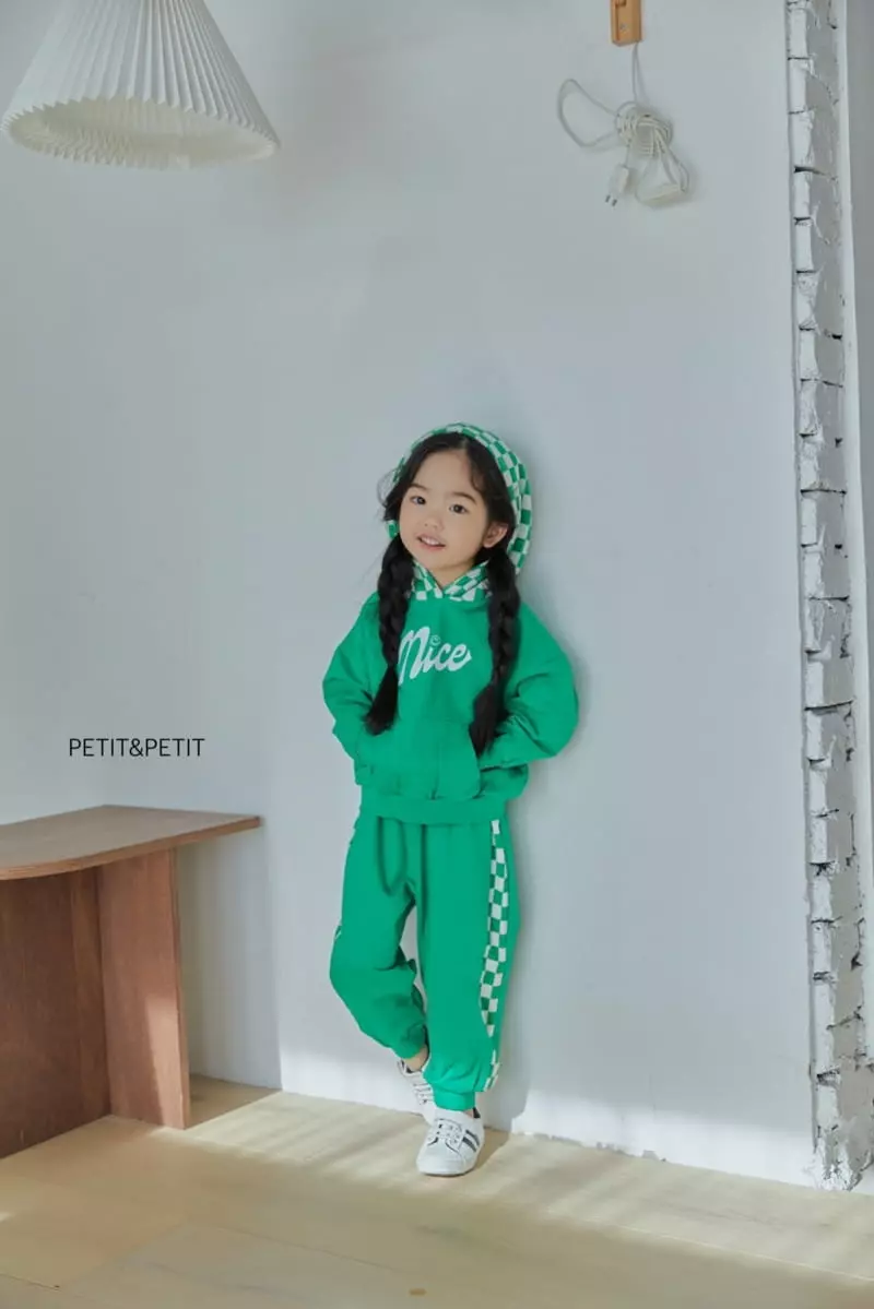 Petit & Petit - Korean Children Fashion - #childofig - Check Hoody Top Bottom Set - 3