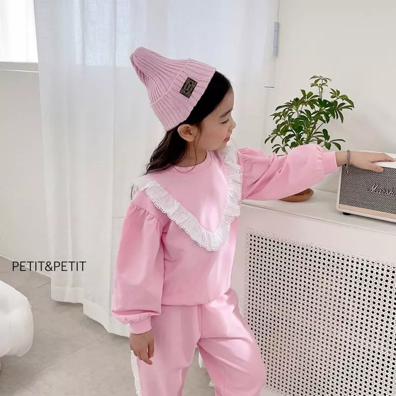 Petit & Petit - Korean Children Fashion - #childofig - Bear Lace Top Bottom Set - 2