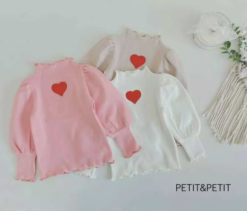 Petit & Petit - Korean Children Fashion - #childofig - Spring Heart Puff Tee - 10