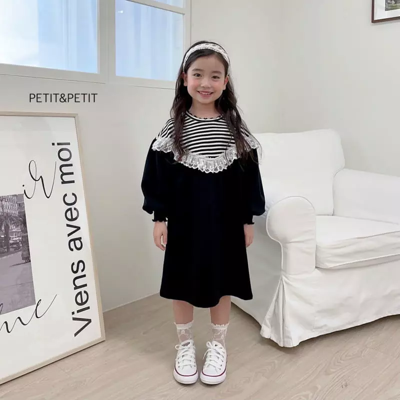 Petit & Petit - Korean Children Fashion - #childofig - Stripes Lace One-piece - 8