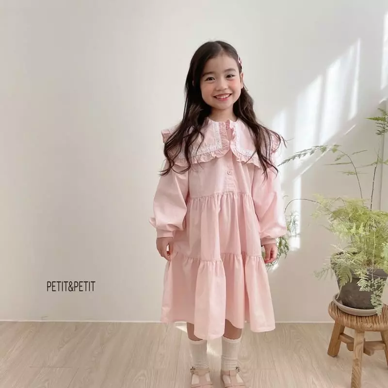 Petit & Petit - Korean Children Fashion - #childrensboutique - Lace Collar Top Bottom Set