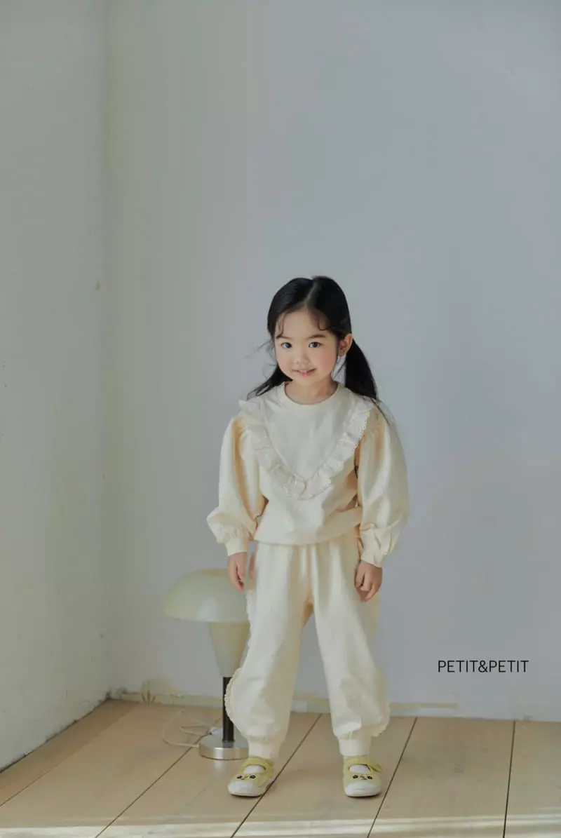 Petit & Petit - Korean Children Fashion - #childrensboutique - Bear Lace Top Bottom Set - 4