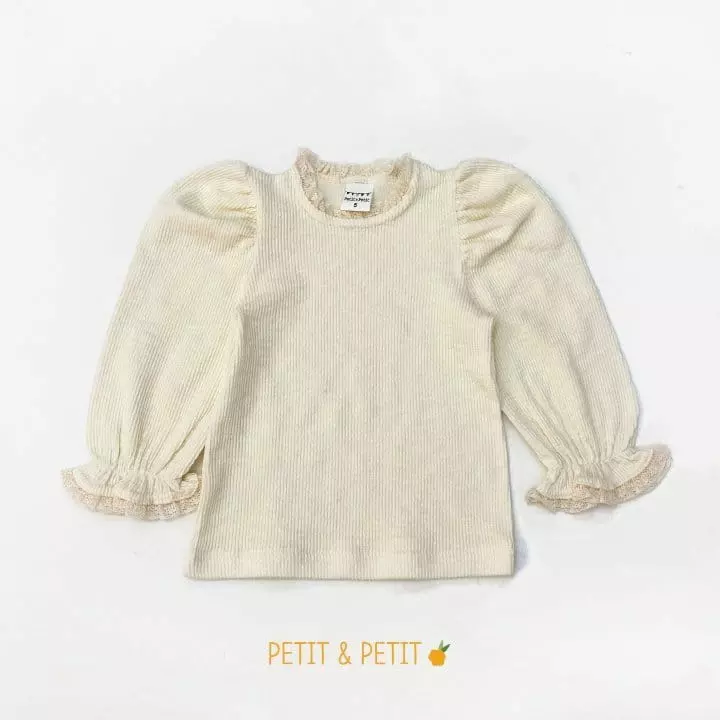 Petit & Petit - Korean Children Fashion - #designkidswear - Lace Rib Tee