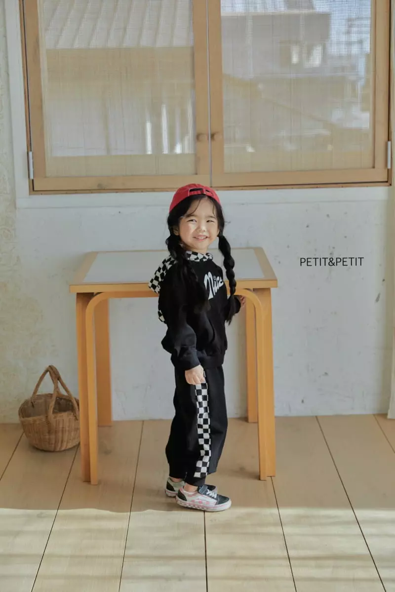 Petit & Petit - Korean Children Fashion - #discoveringself - Check Hoody Top Bottom Set - 6