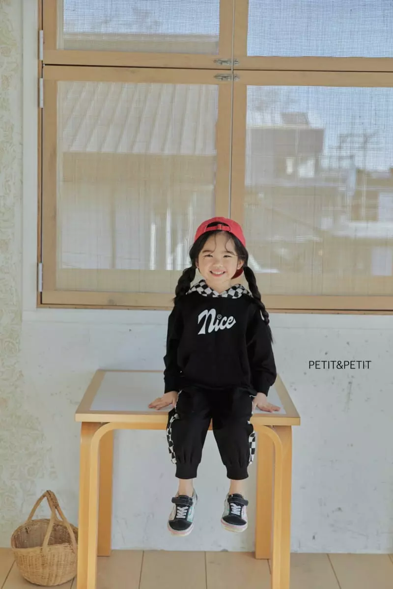 Petit & Petit - Korean Children Fashion - #fashionkids - Check Hoody Top Bottom Set - 7