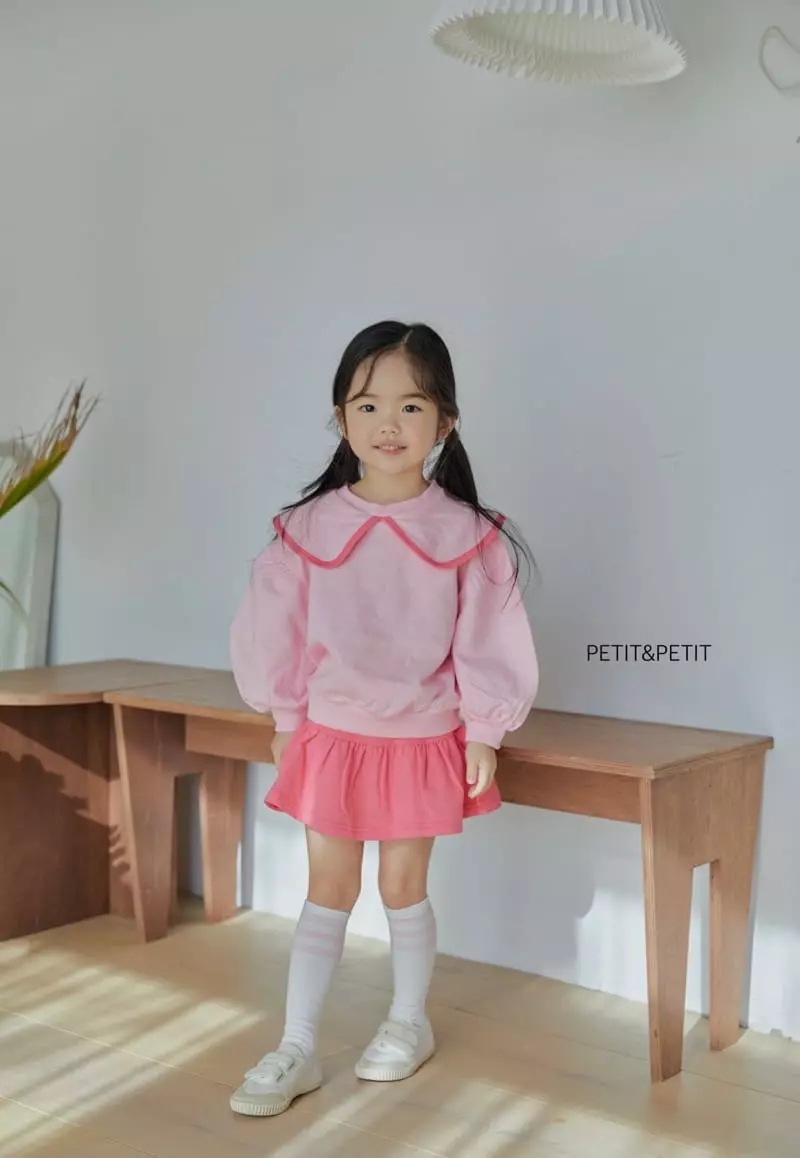 Petit & Petit - Korean Children Fashion - #fashionkids - Color Collar Skirt Top Bottom Set - 5