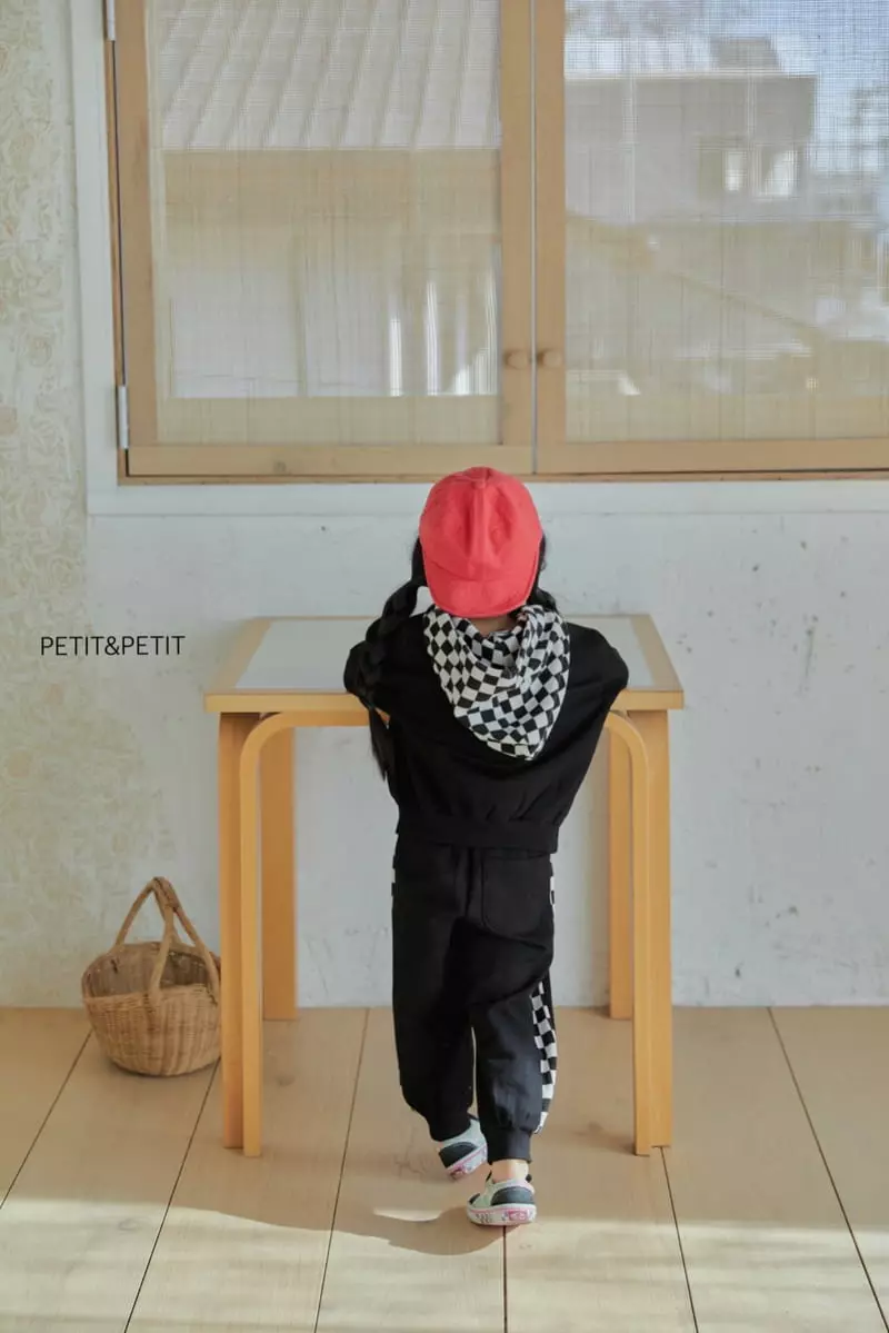 Petit & Petit - Korean Children Fashion - #kidsshorts - Check Hoody Top Bottom Set - 8