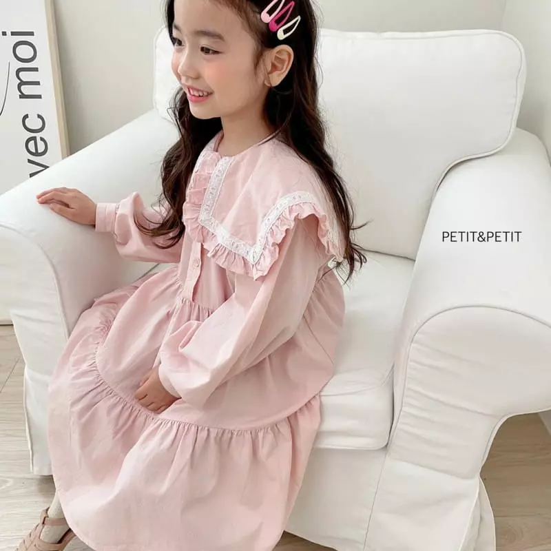 Petit & Petit - Korean Children Fashion - #kidsshorts - Lace Collar Top Bottom Set - 5
