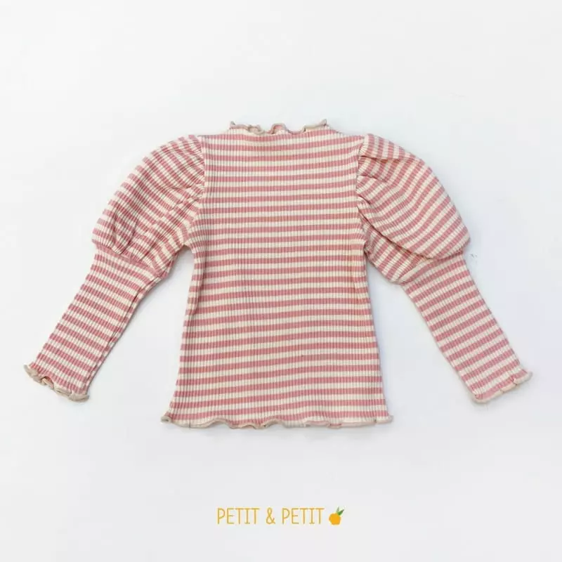 Petit & Petit - Korean Children Fashion - #kidsshorts - Stripes Puff Tee - 3