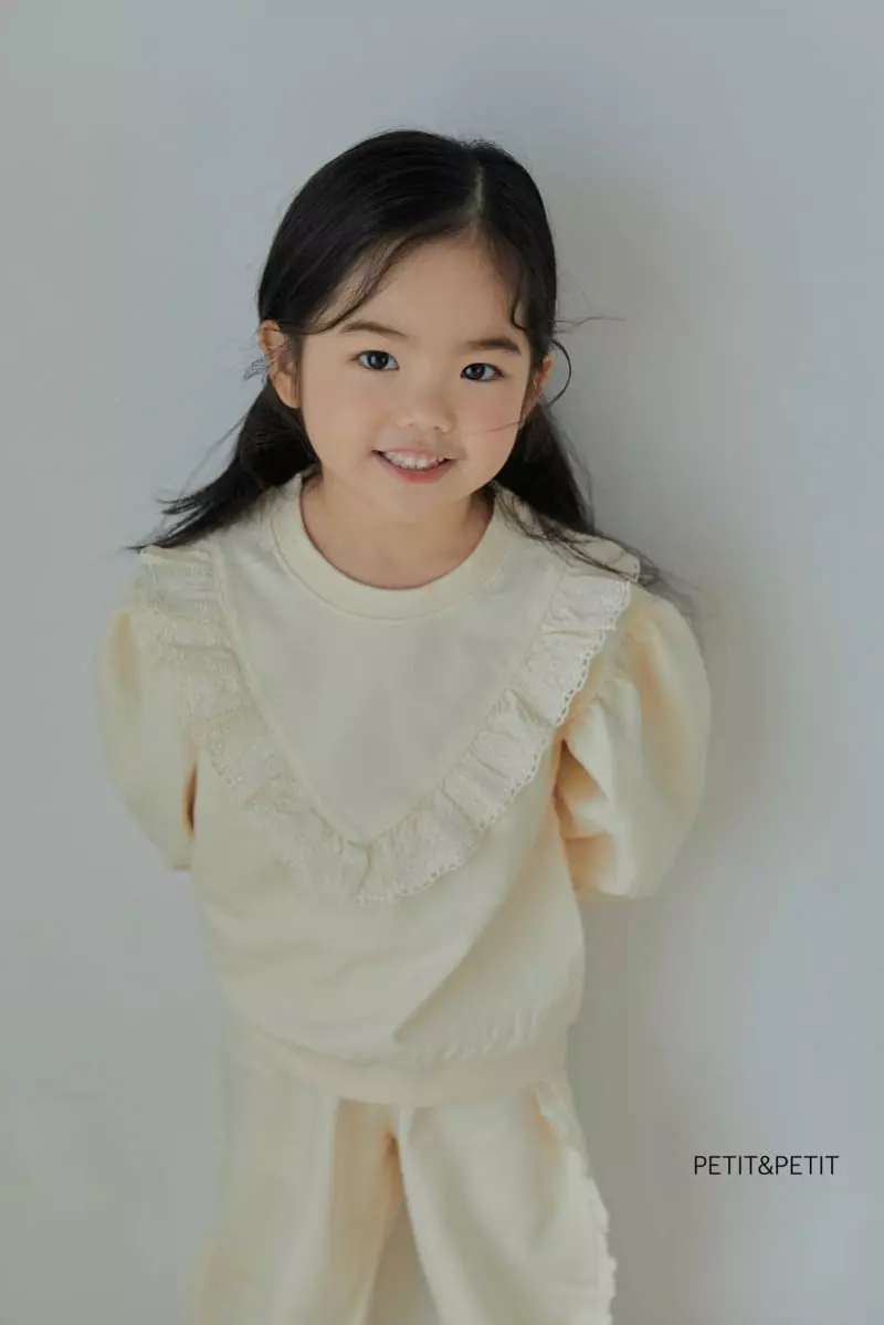 Petit & Petit - Korean Children Fashion - #kidsstore - Bear Lace Top Bottom Set - 8