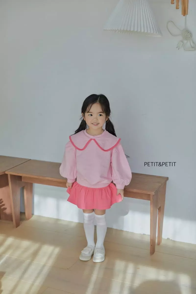Petit & Petit - Korean Children Fashion - #kidsstore - Color Collar Skirt Top Bottom Set - 7