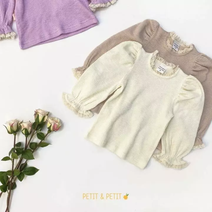 Petit & Petit - Korean Children Fashion - #kidsstore - Lace Rib Tee - 5