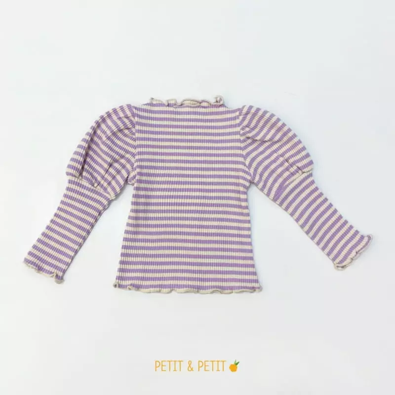 Petit & Petit - Korean Children Fashion - #kidsshorts - Stripes Puff Tee - 4