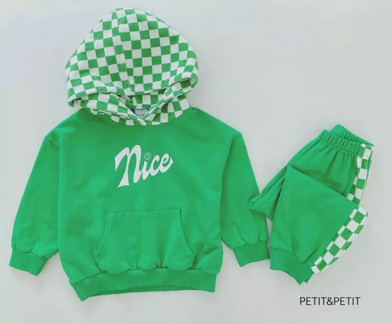 Petit & Petit - Korean Children Fashion - #kidzfashiontrend - Check Hoody Top Bottom Set - 10
