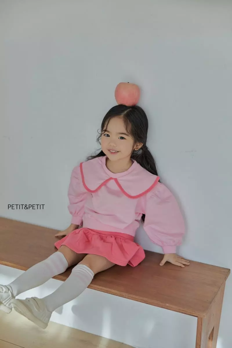 Petit & Petit - Korean Children Fashion - #kidzfashiontrend - Color Collar Skirt Top Bottom Set - 8