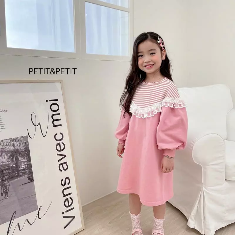Petit & Petit - Korean Children Fashion - #kidzfashiontrend - Stripes Lace One-piece