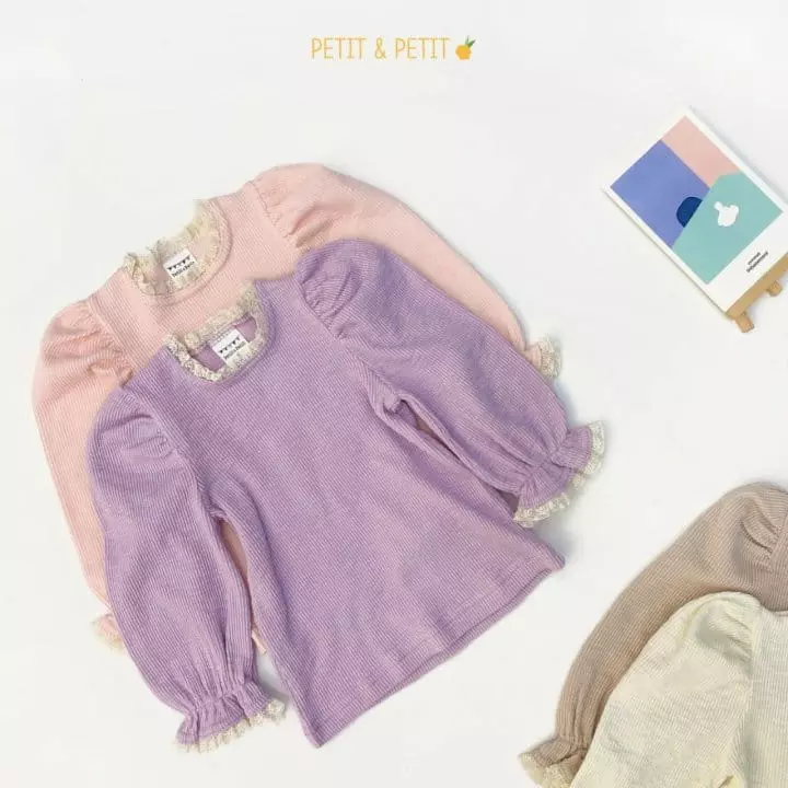 Petit & Petit - Korean Children Fashion - #kidzfashiontrend - Lace Rib Tee - 6