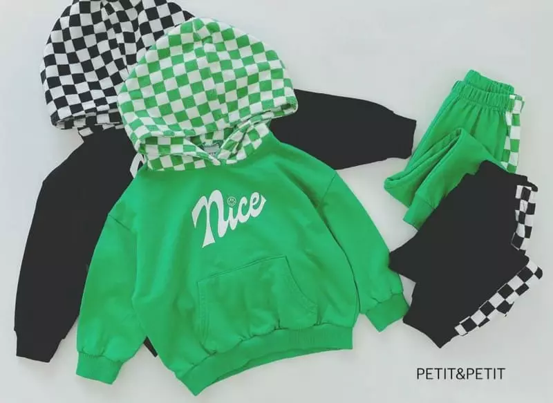 Petit & Petit - Korean Children Fashion - #littlefashionista - Check Hoody Top Bottom Set - 12