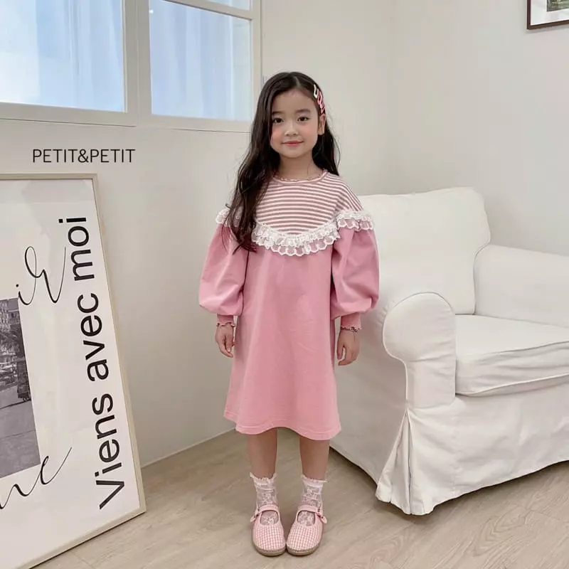 Petit & Petit - Korean Children Fashion - #littlefashionista - Stripes Lace One-piece - 3