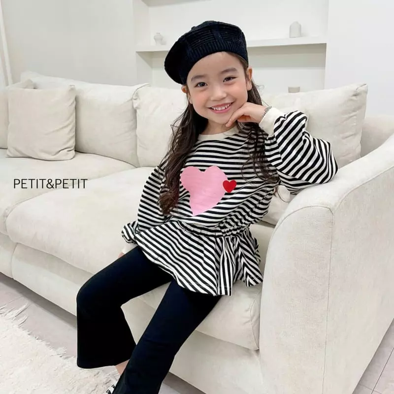 Petit & Petit - Korean Children Fashion - #magicofchildhood - Double Heart Top Bottom Set - 3
