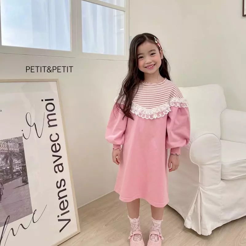 Petit & Petit - Korean Children Fashion - #littlefashionista - Stripes Lace One-piece - 4