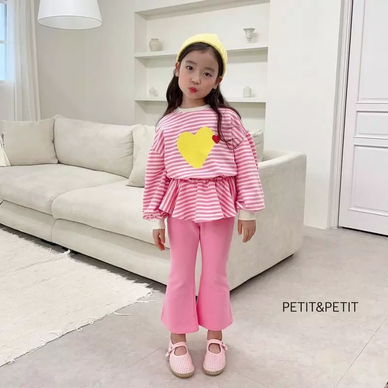 Petit & Petit - Korean Children Fashion - #magicofchildhood - Double Heart Top Bottom Set - 4