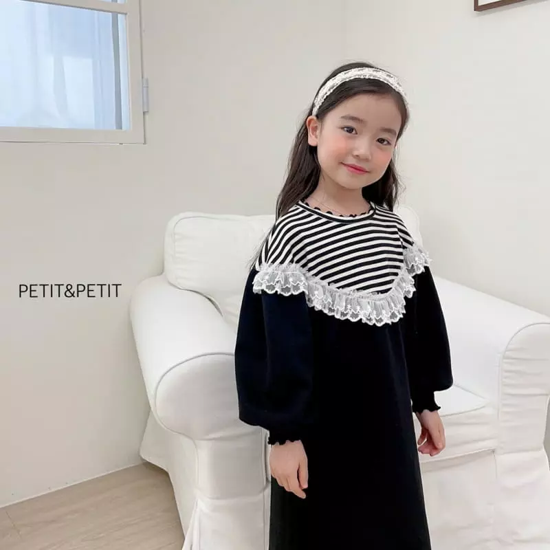 Petit & Petit - Korean Children Fashion - #minifashionista - Stripes Lace One-piece - 5