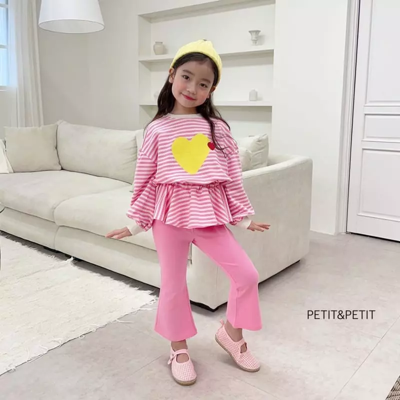 Petit & Petit - Korean Children Fashion - #prettylittlegirls - Double Heart Top Bottom Set - 5