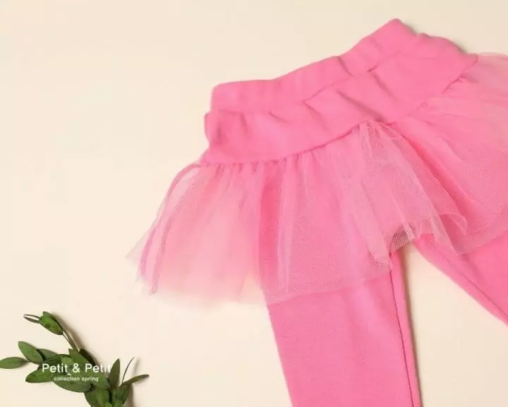 Petit & Petit - Korean Children Fashion - #minifashionista - Mesh Skirt Leggings - 4