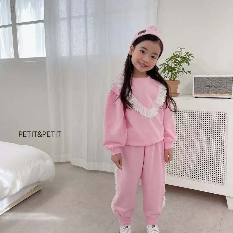 Petit & Petit - Korean Children Fashion - #stylishchildhood - Bear Lace Top Bottom Set