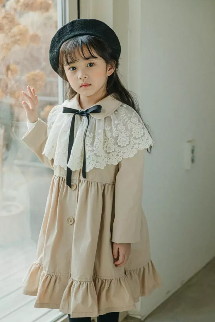Pink Berry - Korean Children Fashion - #fashionkids - French Coat Cap Set - 4