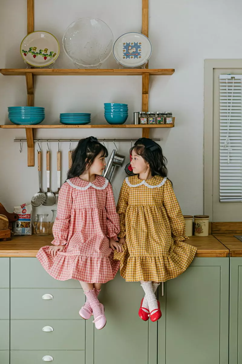 Pink Berry - Korean Children Fashion - #kidsstore - Check One-piece
