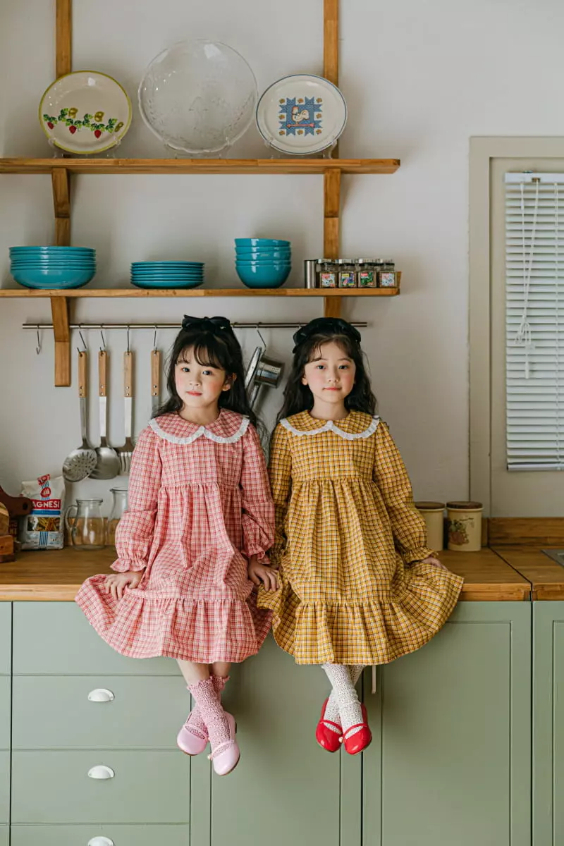 Pink Berry - Korean Children Fashion - #kidzfashiontrend - Check One-piece - 2