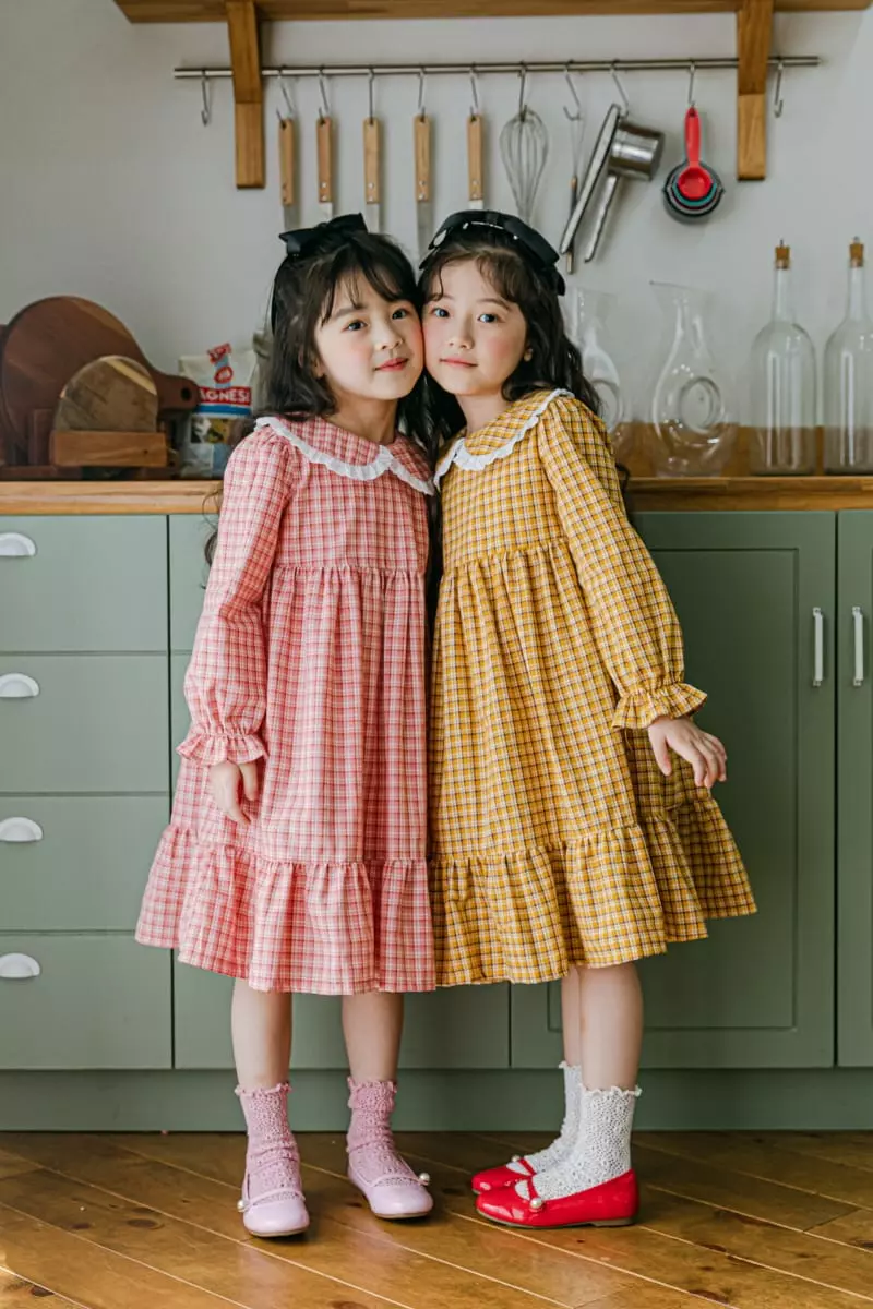 Pink Berry - Korean Children Fashion - #stylishchildhood - Check One-piece - 10
