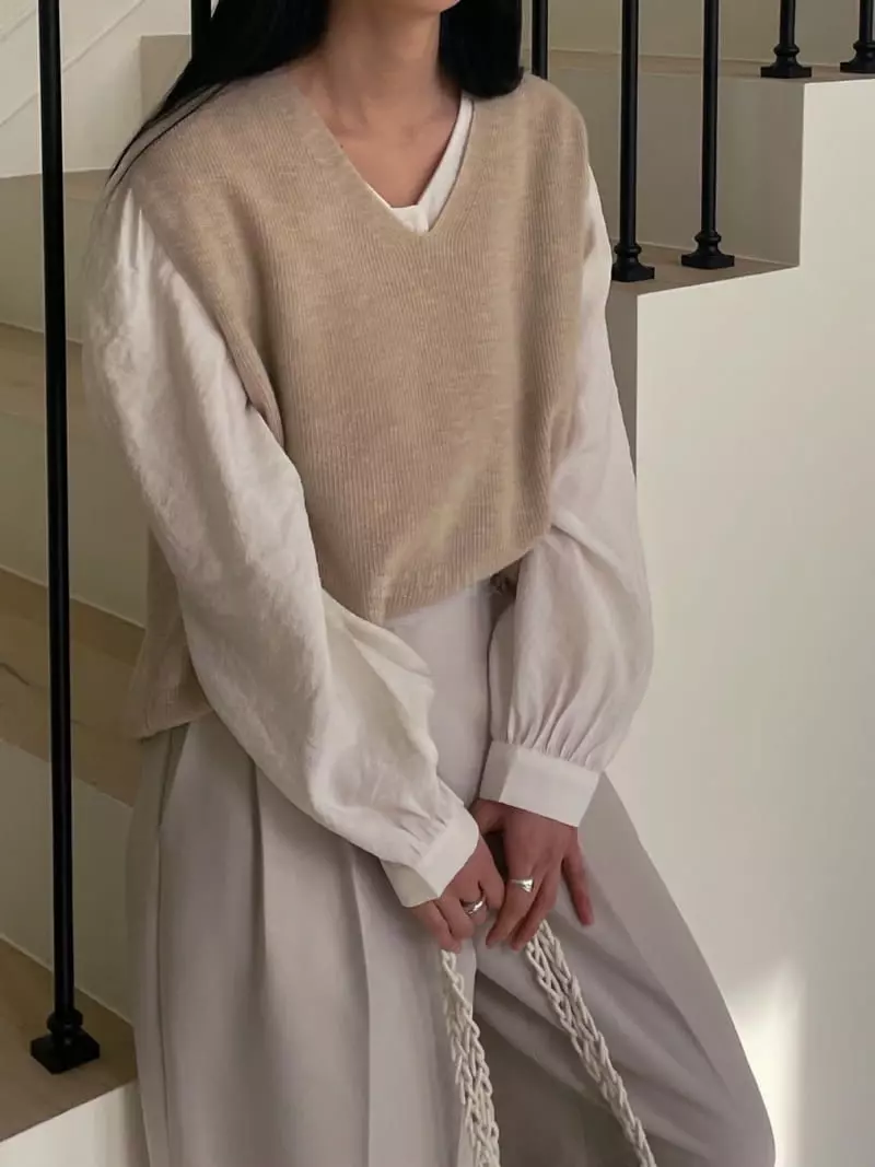Plat - Korean Women Fashion - #womensfashion - Cashmere Knit Vest - 3