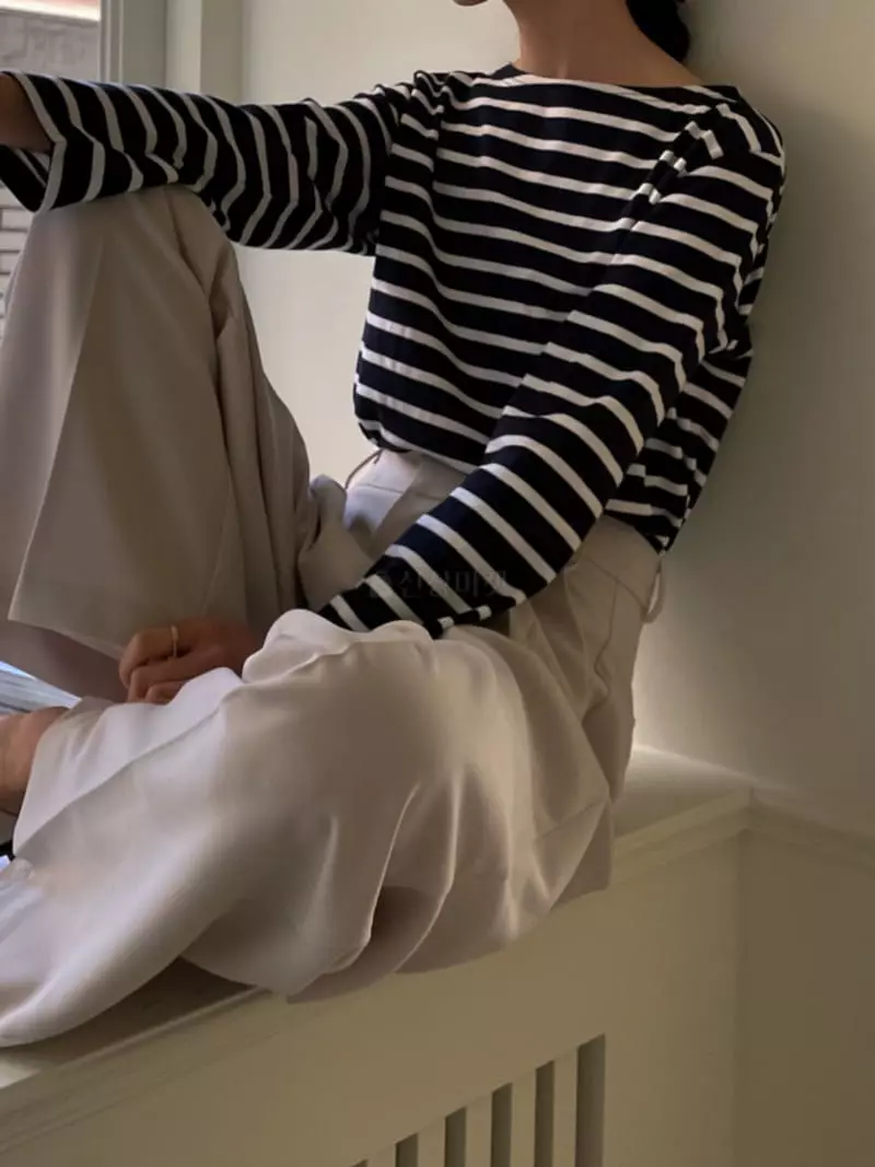 Plat - Korean Women Fashion - #womensfashion - Saint Strip Tee - 2