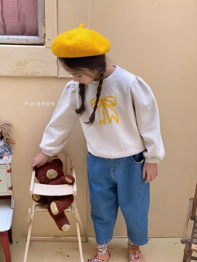 Poisson - Korean Children Fashion - #Kfashion4kids - Ribbon Puff Sweatshirt