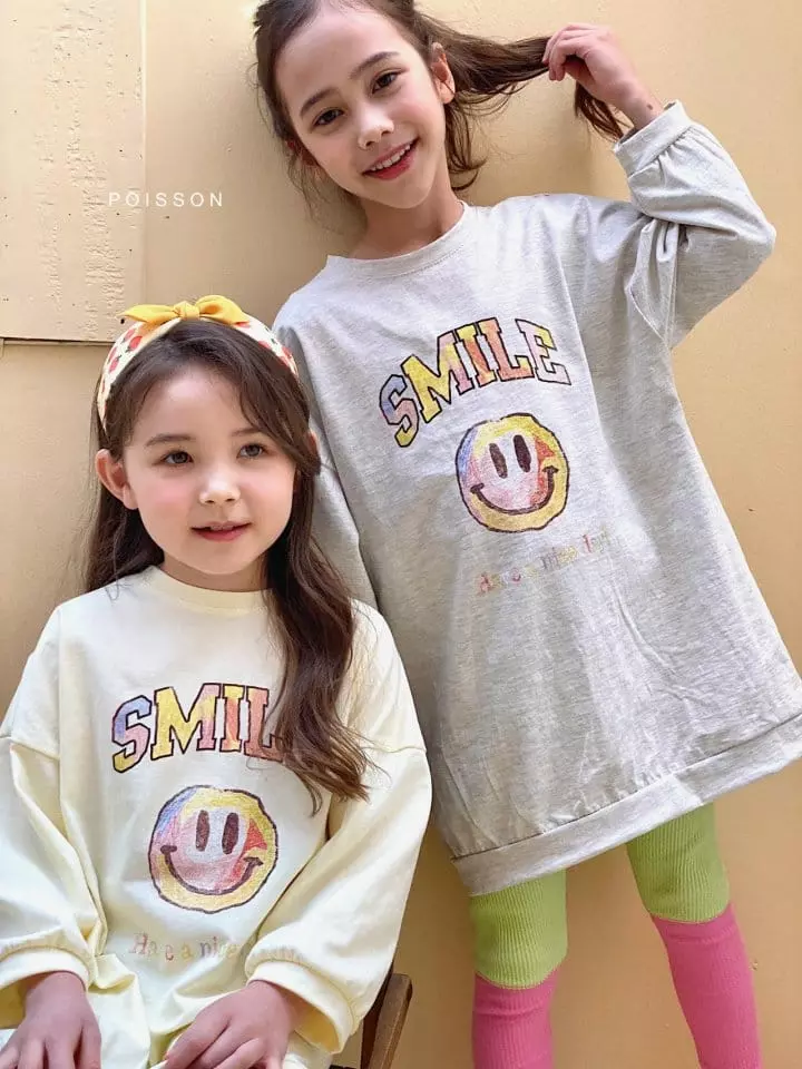 Poisson - Korean Children Fashion - #Kfashion4kids - Smile Long Tee - 10