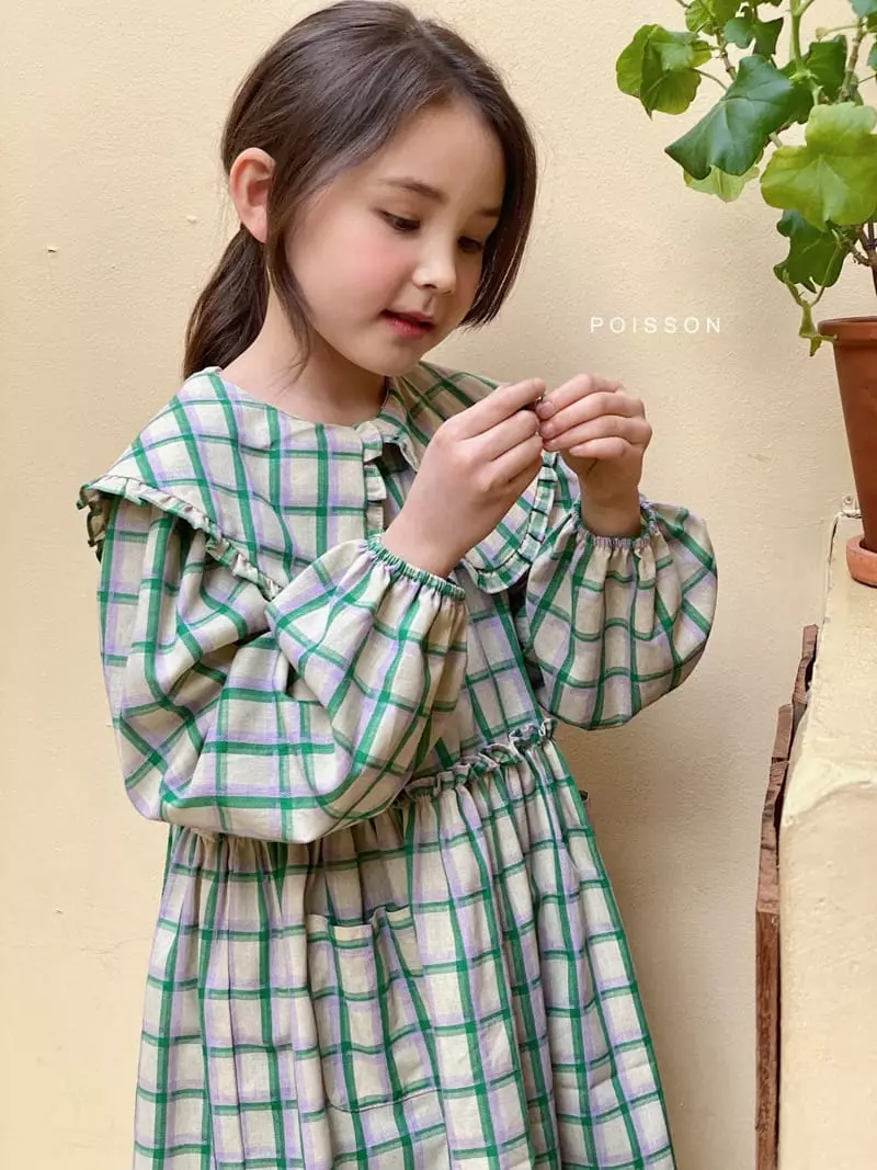 Poisson - Korean Children Fashion - #childofig - Check Frill One-piece - 8