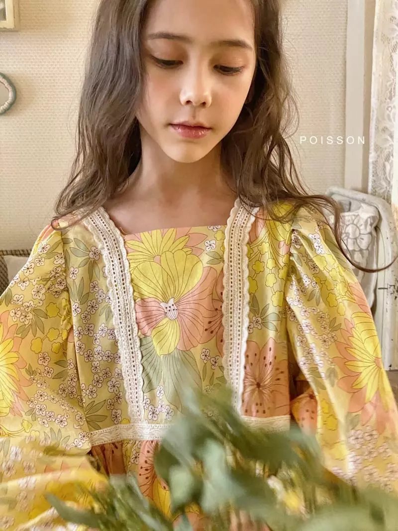 Poisson - Korean Children Fashion - #childofig - Square Lace One-piece - 7