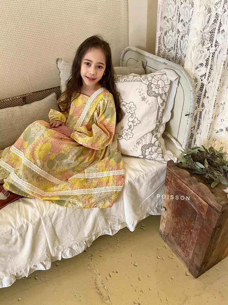 Poisson - Korean Children Fashion - #childofig - Square Lace One-piece - 8